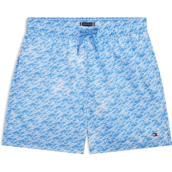 Tommy Hilfiger Boys Medium Drawstring Shorts Script Cyanotype Blue Spell Größe: 14-16 | Bademode Outlet | kids | Blau
