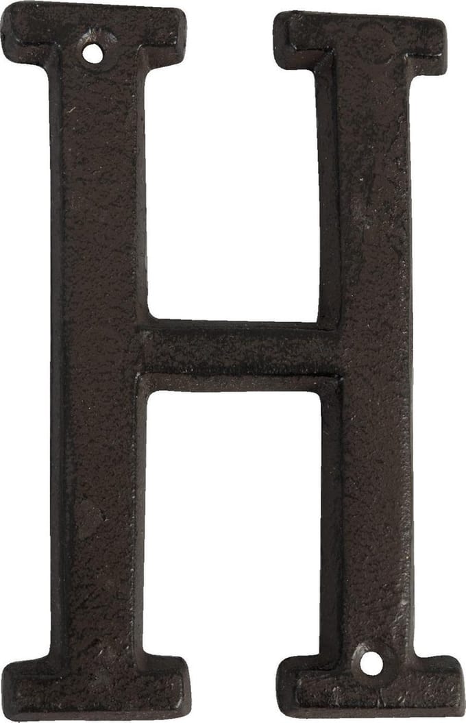 Clayre & Eef IJzeren Letter H 13 cm Bruin IJzer