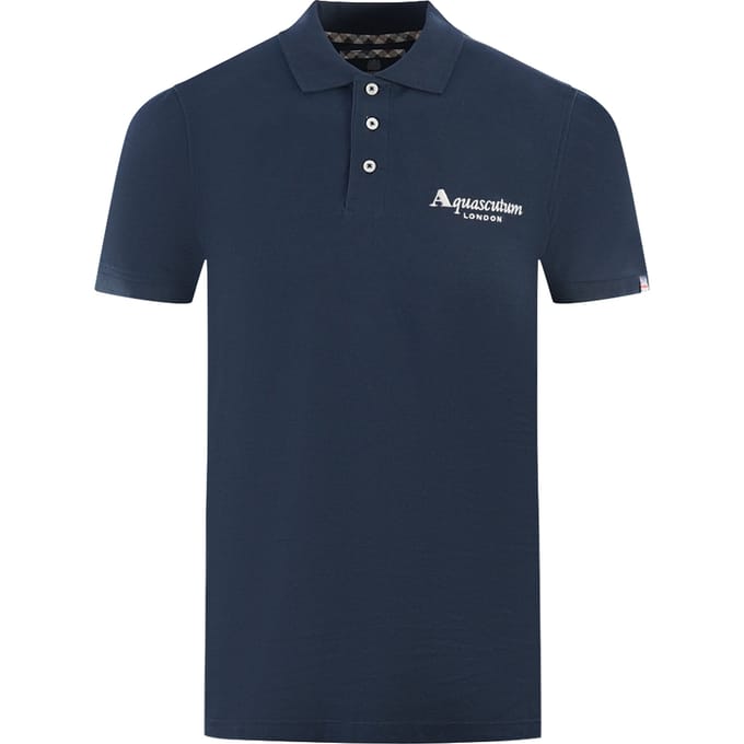 Aquascutum London Classic Navy Blue Polo Shirt