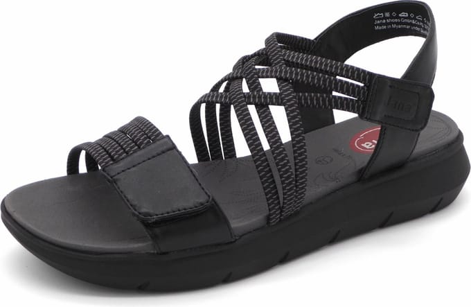 Jana Dames Sandaal - 28766-001 Zwart - Wijdte H - Maat 39