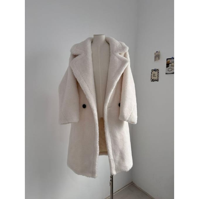 Jas Jas Bont Silhouet Alpaca Winter Lang Klassiek Silhouet Jas voor Dames One size gray