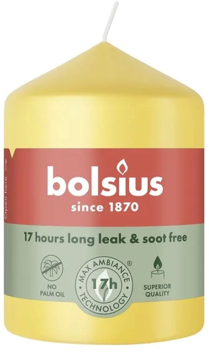 6x Bolsius Stompkaars 80/58 Sunny Yellow (1 stuk)