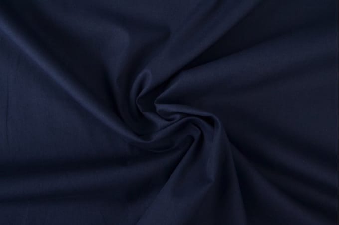 Katoen stof - Per meter - 1 meter - Poplin katoen uni - Navy