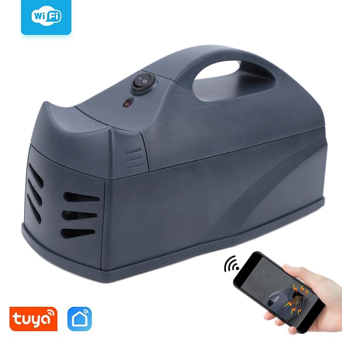 Slimme WiFi Muizenval APP Afstandsbediening Draadloos Met LED-indicator Ondersteuning voor Tuya gray
