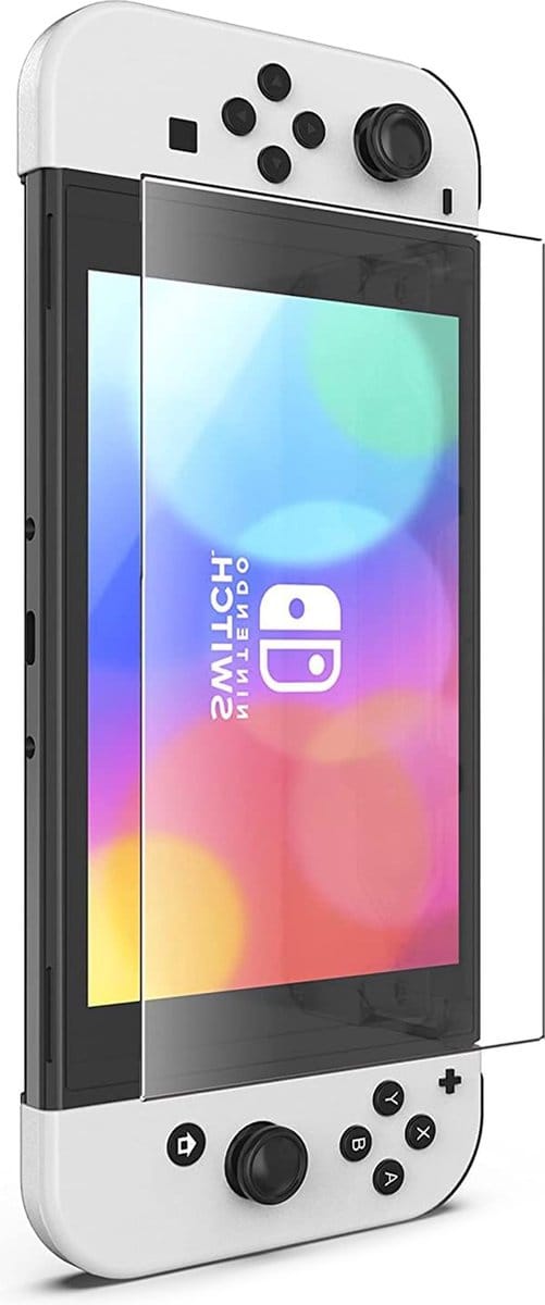 Screenprotector geschikt voor Nintendo Switch OLED - Tempered Glass - 1 stuk - Transparant