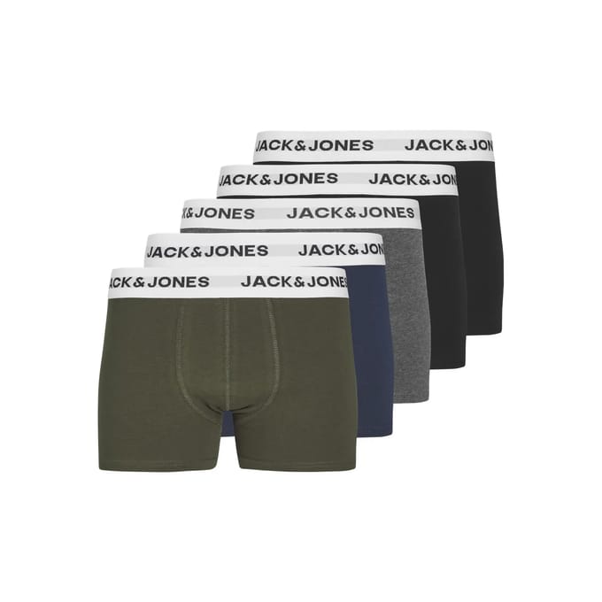 JACK & JONES- JACBASIC WHITE WB TRUNKS 5 PACK NOOS JNR - Jongens - Trunks