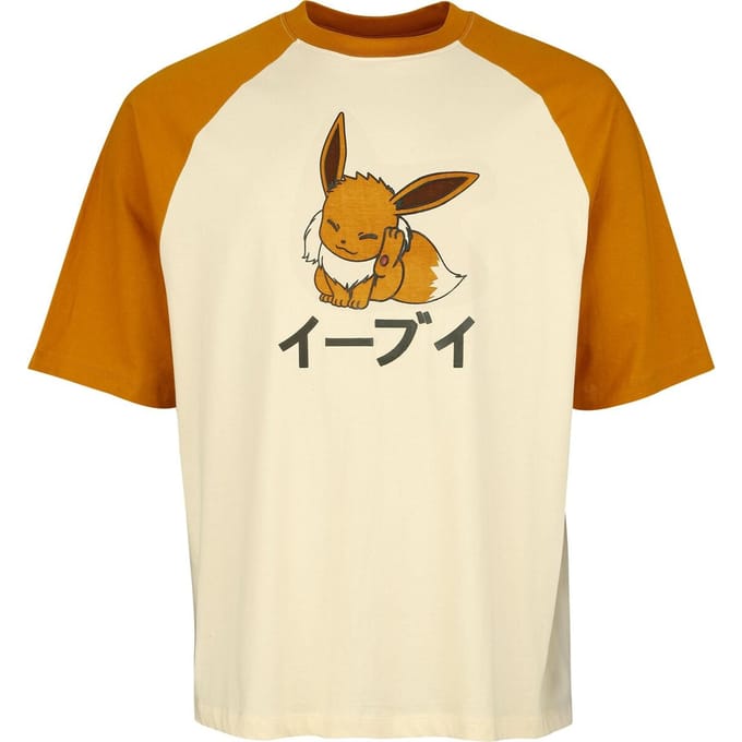 Pokémon - Gaming Oversized T-shirt - Evoli - Oversize - S tot XXL - voor Mannen - bruin