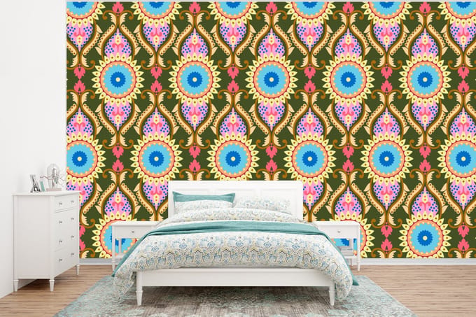 Behang - Fotobehang Design - Orient - Retro - Breedte 295 cm x hoogte 220 cm