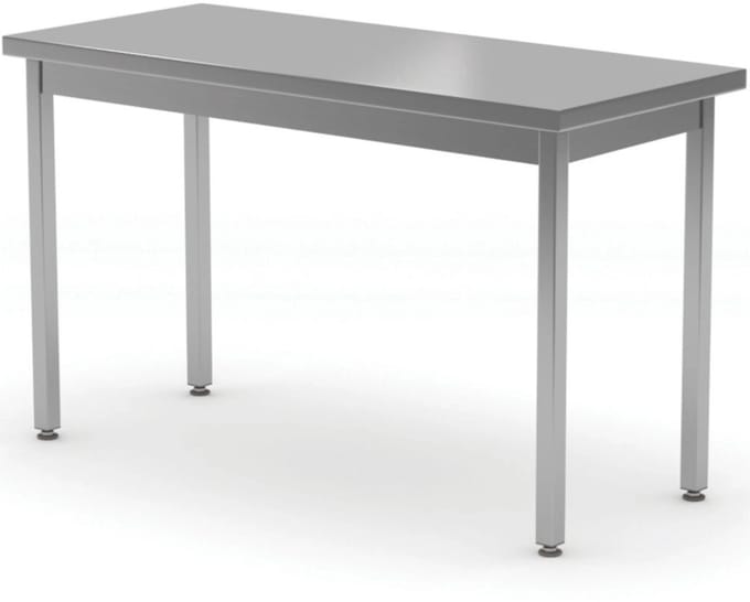 Hendi Kitchen Line - Centrale RVS Werktafel - 800x600x850mm - AISI 430 - Waterdicht