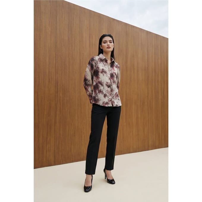 Slangenprint Satijnen Geweven Shirt