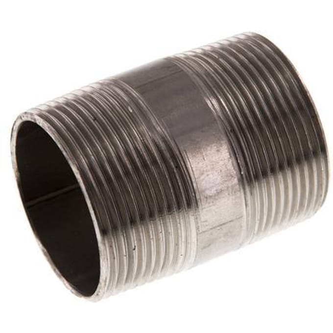 R 1 1/2'' RVS Dubbele Pijpnippel 20 Bar DIN 2982 - 60mm