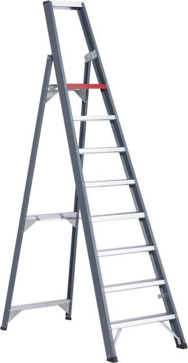 Altrex Falco 8 treeds - Enkel oploopbare industrietrap - Werkhoogte 3.90m opberghoogte 2.69m