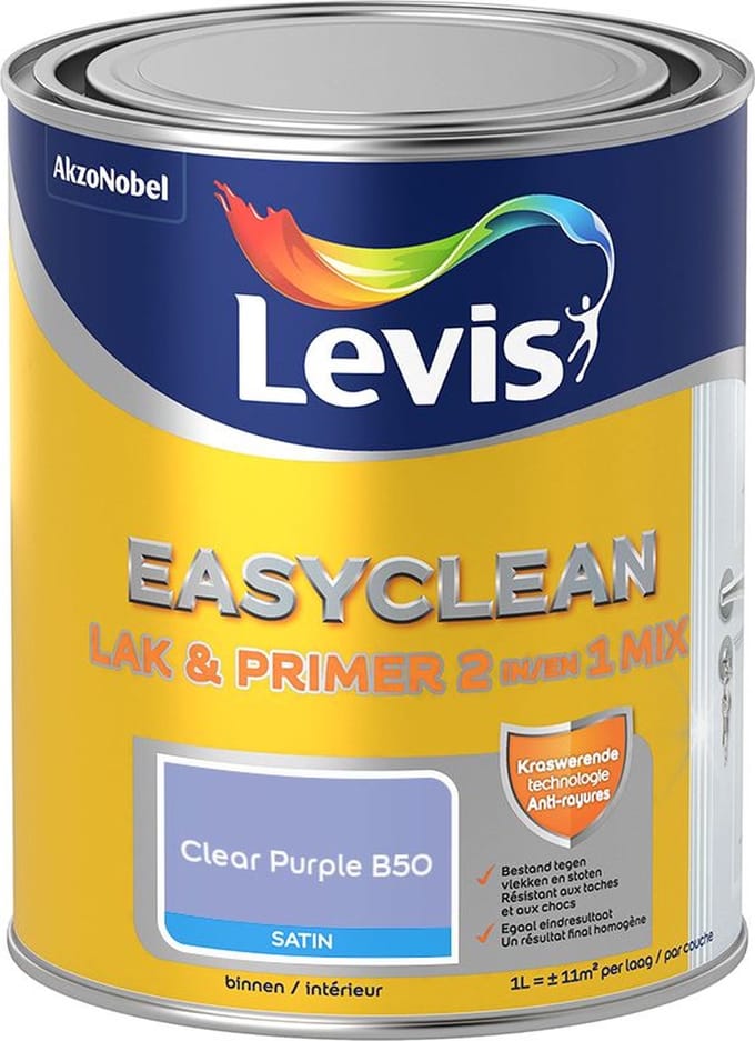 Levis - Easyclean Lak & Primer 2-In-1 Mix - Clear Purple B50 - Mengverf - 1 L