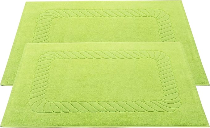 Zollner set van 2 badmatten, 100% katoen, 50x70 cm, appelmaat