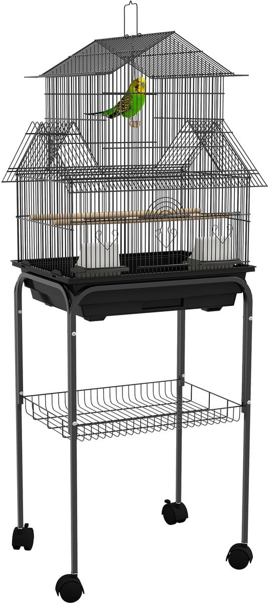 PawHut Vogelkooi - Staal - 50,5x41x121cm - Zwart
