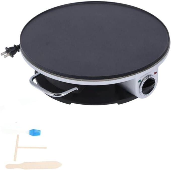Elektrische Crepe Maker - Pannenkoekenplaat - Thuis Bakken - Drie Snelheid Temperatuur - 1200W Vermogen - Zwart