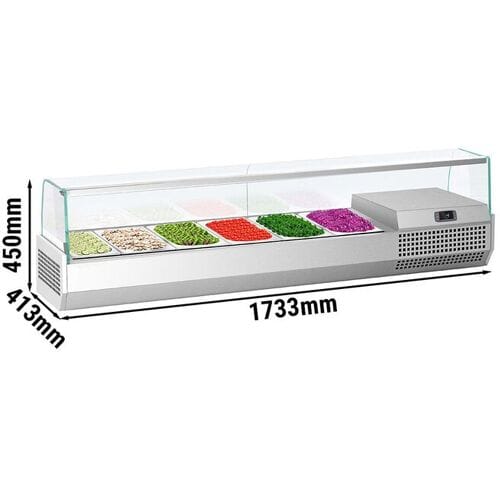 GGM Gastro Opzetkoelvitrine PREMIUM PLUS - 1733x413mm - 6x GN 1/3 zilver