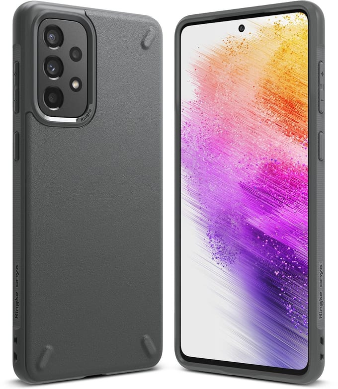 Ringke Onyx Serie - Beschermhoes - Samsung Galaxy A73 - Grijs - Borsteltextuur