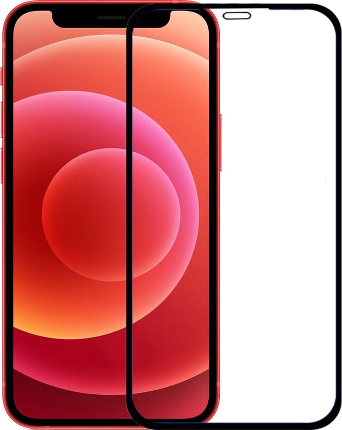 NuGlas Premium Screenprotector Voor iPhone 12/12 Pro - Full Cover Invisible Tempered Glas 5D