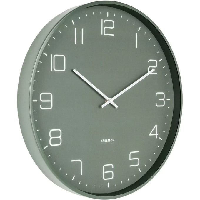 Karlsson Wandklok Lofty - IJzer mat Groen - Ø40cm - Scandinavisch