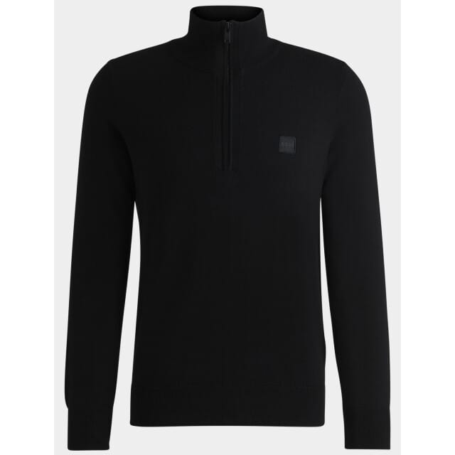 BOSS Kanobix Half Zip Trui Zwart - Maat L - Heren - Quarter zip