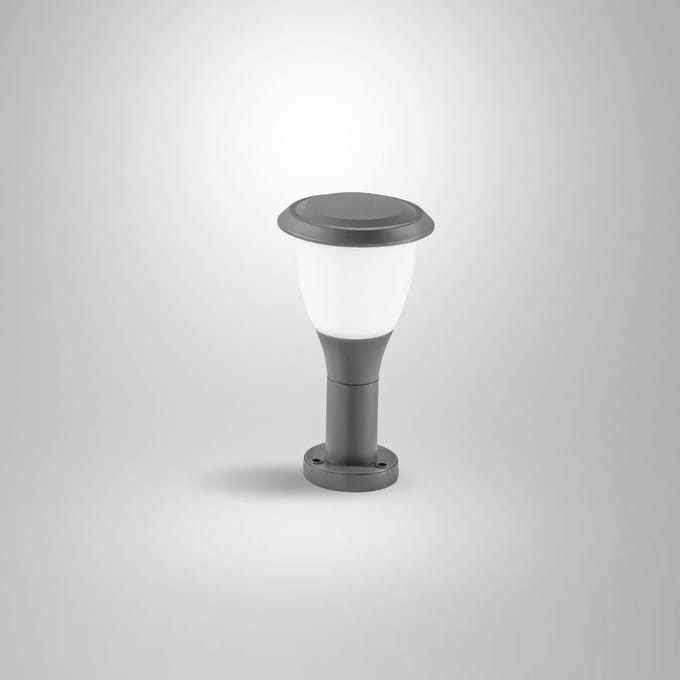Fabas Luce Sokkellamp Thiago, 30 cm, donkergrijs, metaal, E27, IP65