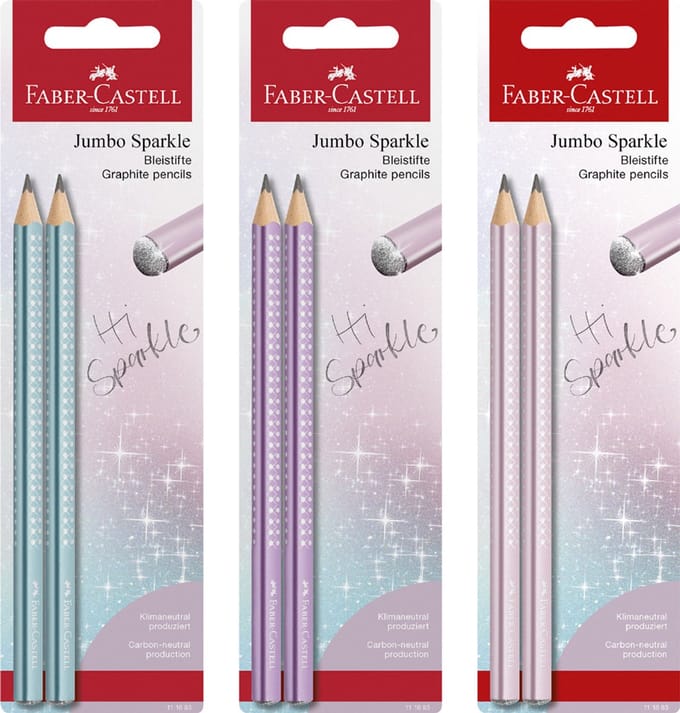 FABER-CASTELL potloodset Jumbo GRIP SPARKLE, assorti