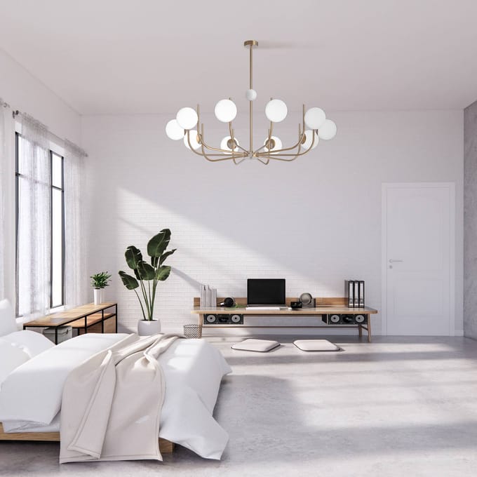 Maytoni hanglamp Rendez-vous messingkleurig Ø 116 cm 10-lamps