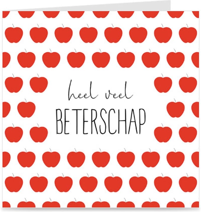 HEEL VEEL BETERSCHAP | kaart / wenskaart met envelop | appeltjes