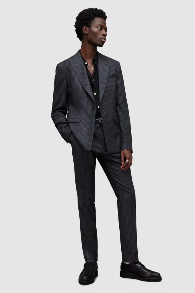 AllSaints Androm Blazer Charcoal Grey Taglia: 40 | Blazers Outlet | Uomo | Nero