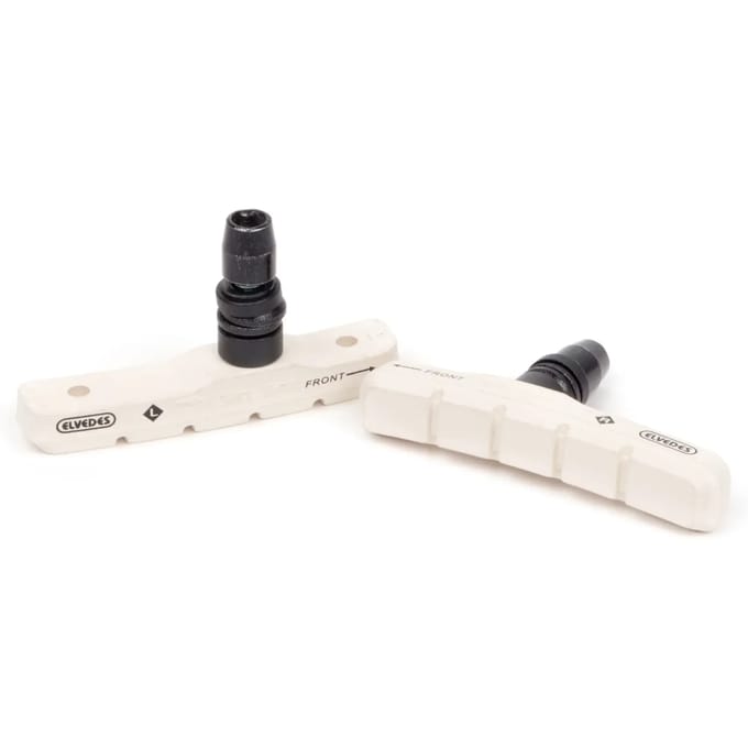 Elvedes Witte V-brake remblokken - Clean White Compound - 72 mm - Set van 2 - Stille werking