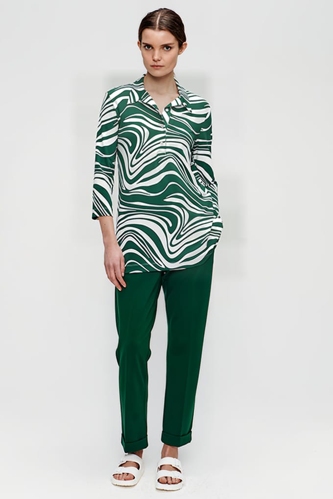 TRVL DRSS Tunic Polo Top Spring Green Maat: S | Poloshirts Outlet | Dames | Groen