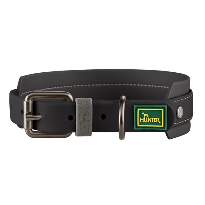 HUNTER Halsband Havana, zwart maat ML: 55 cm lang, 40 mm brede hond