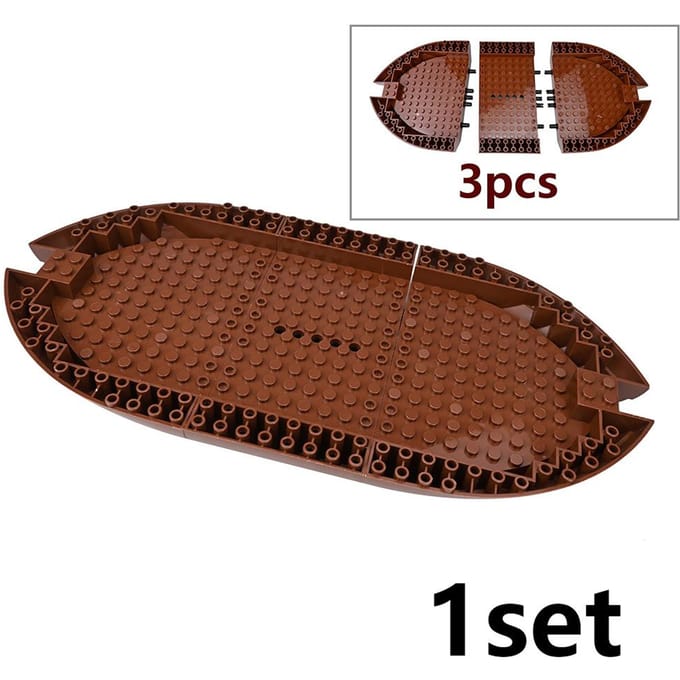 Dly Bruine Oceaanboot Plastic Bouwstenen 8X16X2 Romp Dekplaat Educatief Scheepsmodel Speelgoed Voor Kind Compatibel Met 95227 brown