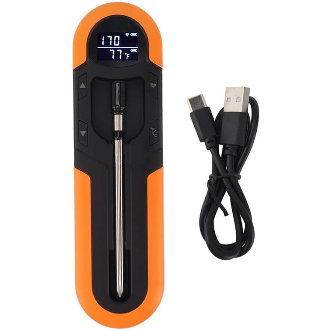Draadloze Vleesthermometer met Timer Slim Alarm IP66 Magnetisch 500mAh Bluetooth Vleesthermometer black