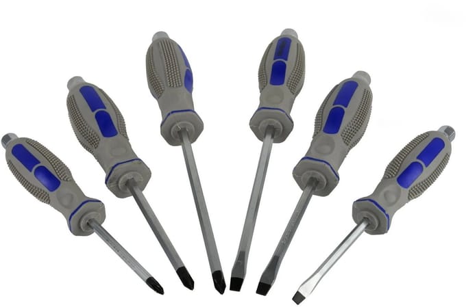 GEKO Schroevendraaierset - CrV staal - 6-delig - Ergonomisch ontwerp - Magnetische punt