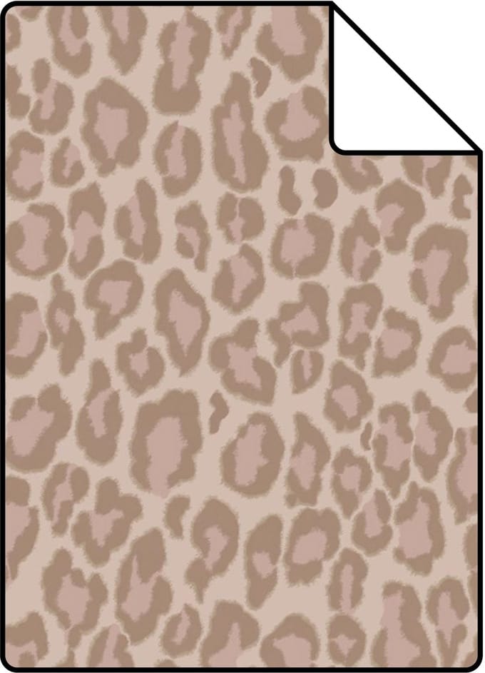 Proefstaal ESTAhome behang panterprint beige en roze - 26.5 x 21 cm - 132204-S