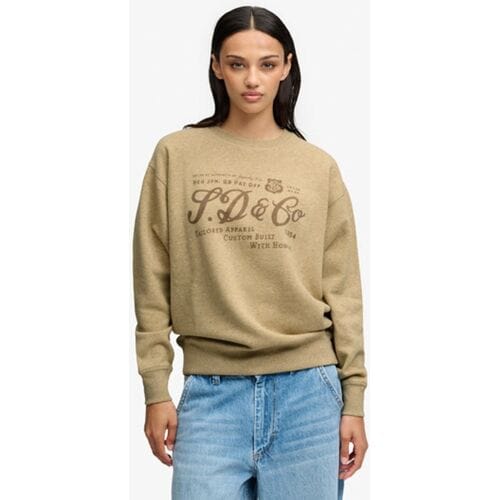 Superdry Industry Worker Losse Crew Sweatshirt Light Grey Grootte: 34