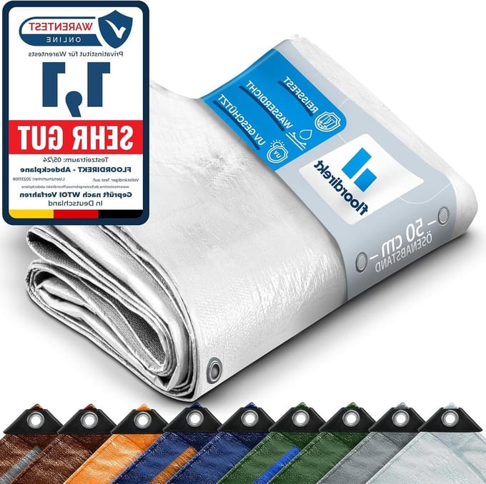 Afdekzeil Waterdicht - Beschermzeil Zeildoek - Tuin en Camping - Scheurvast Polyethyleen - 10x12 m - Wit