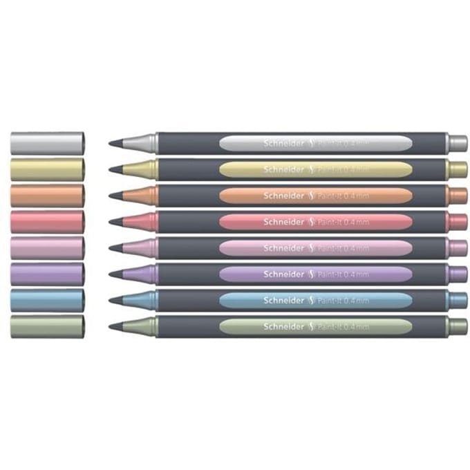 Schneider rollerball metallic - Paint-It 050 - lijnbreedte 0.4mm - 8 stuks - S-ML05011502