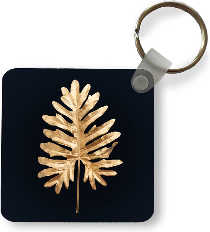Sleutelhanger - Uitdeelcadeautjes - Bladeren - Herfst - Goud - Zwart - Natuur - Luxe - Plastic