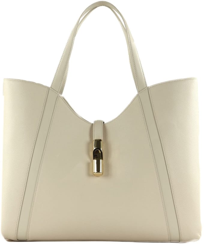 FURLA Leren Shopper Schoudertas Goccia Hobo Panna Crème