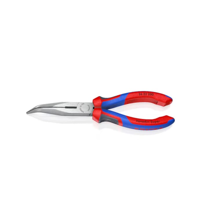 Knipex 26 22 200 Platte rondbektang Werkplaats 40° gebogen Vanadium elektrostaal 200 mm