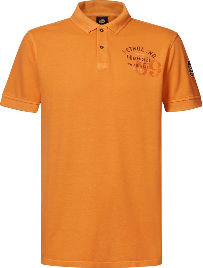 Petrol Industries - Heren Artwork Polo Meander - Oranje - Maat S