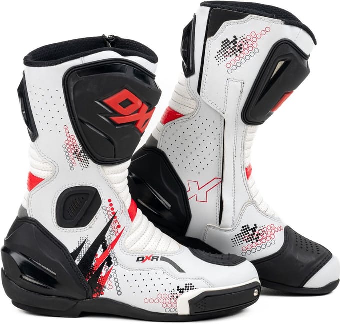 MOTOBLOUZ MotorMotorlaarzen VENGER Mannen|Synthetisch Wit/rood 47 CE-gekeurd