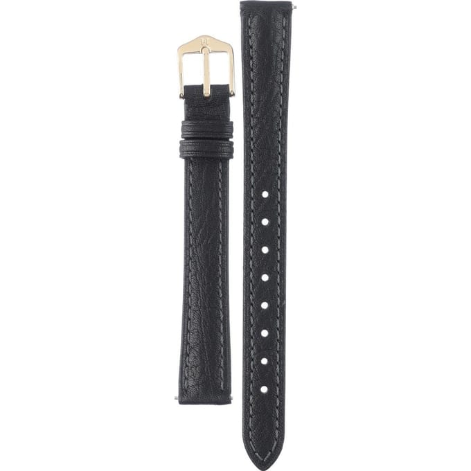 Hirsh Horlogeband Camelgrain Zwart - Leer - 13mm
