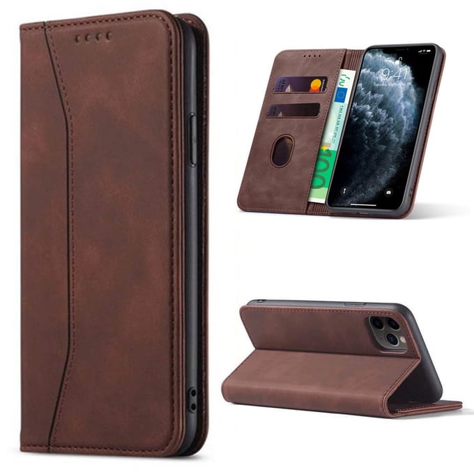 Hoesje geschikt voor iPhone 17 Pro Max - Bookcase - Pasjeshouder - Portemonnee - Kunstleer - Donkerbruin