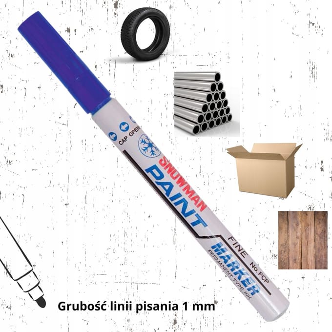 Snowman Oil Marker Blauw Medium 1-1,5 mm - Permanent en weerbestendig