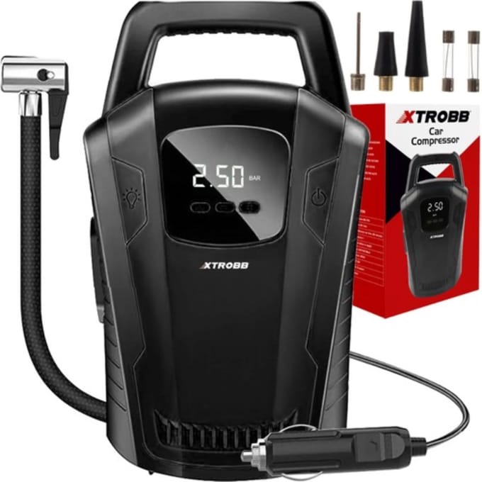 Xtrobb Autocompressor 12V - Efficiënt en Compact voor Veilige Banden