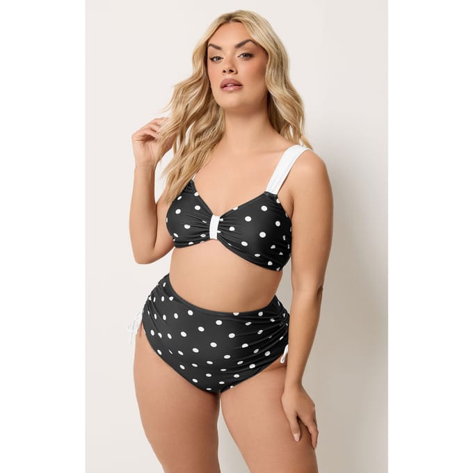 Yours Zwarte Polkadot Bikinitop Size 42